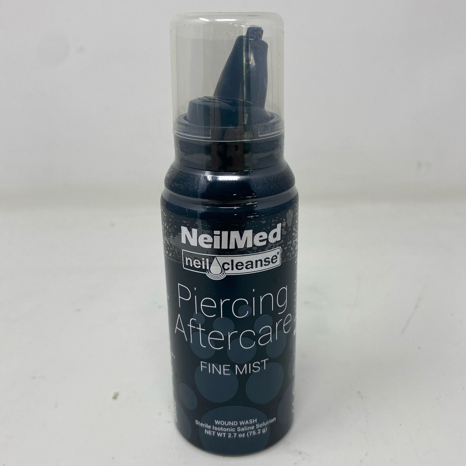 NeilMed Piercing Aftercare Fine Mist, Black/Blue, 2.53oz (75mL)