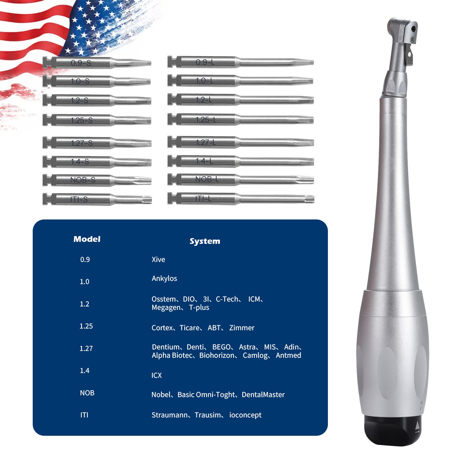 Dental Universal Implant Torque Wrench Handpiece Torque Wrench Driver USA