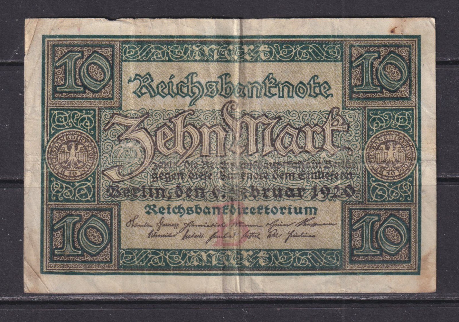 GERMANY - 1920 10 Mark Circulated Banknote (2)
