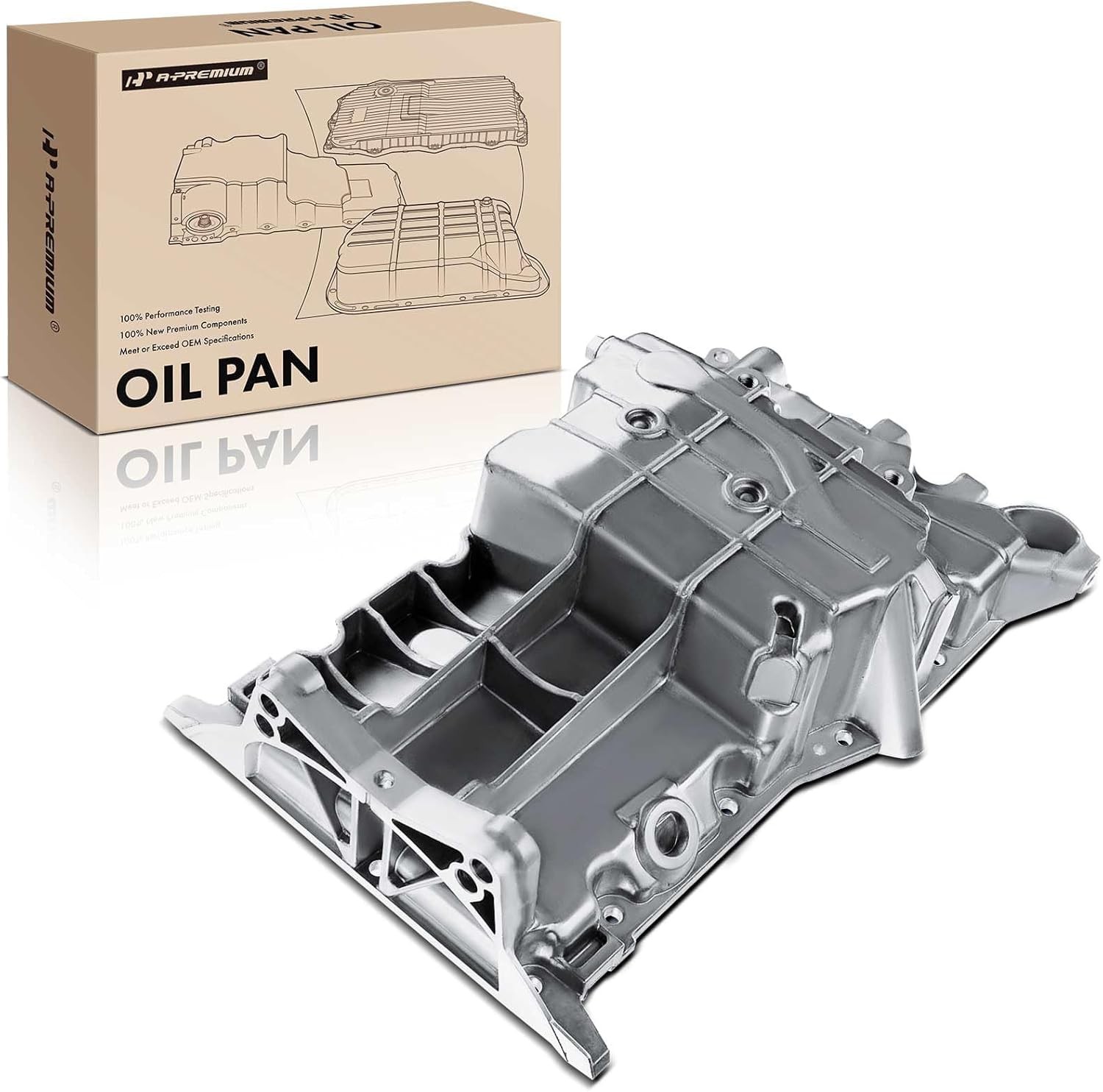 A-Premium Engine Oil Pan Sump with Drain Plug Compatible Chevrolet...