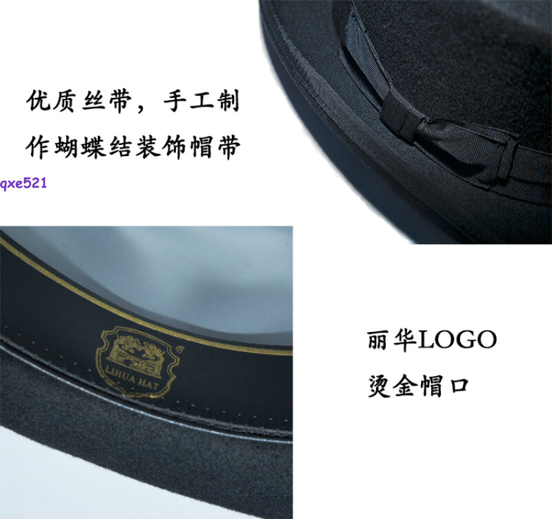 Retro Style Gentleman Magic Hat Wool Magic Show Headgear Cap Height 25cm Hat