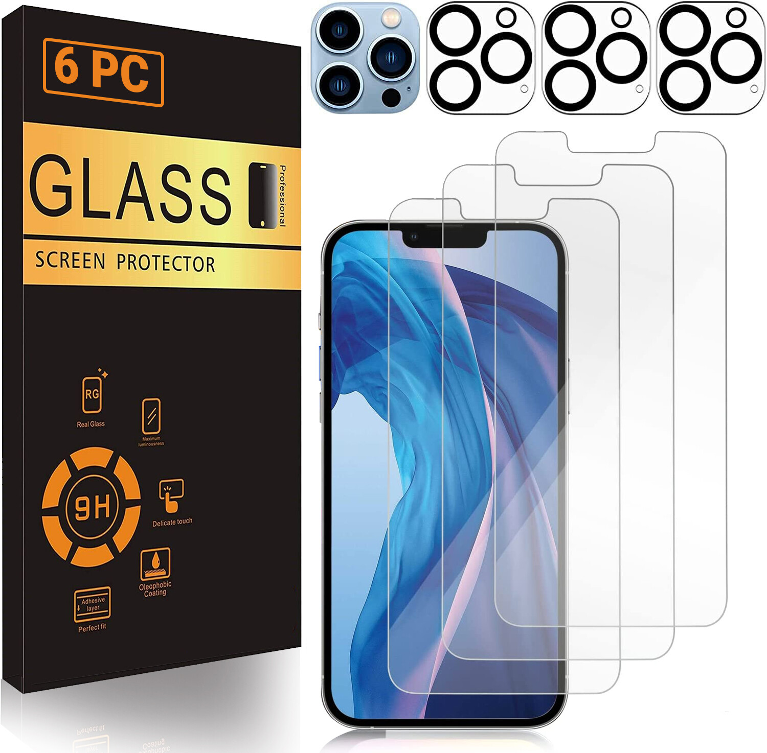 For iPhone 17 16 15 14 13 12 11 Pro Max Tempered Glass Screen Camera Protectors