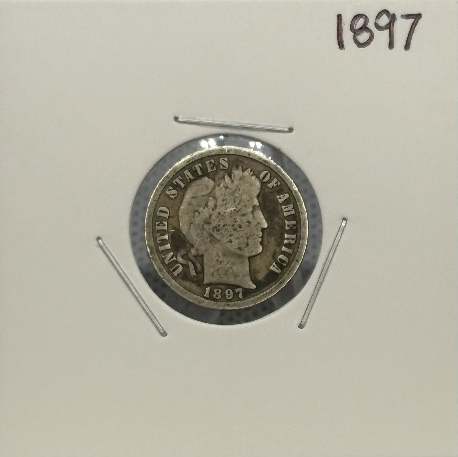 1897 Barber Dime, 90% Silver, Nice, Very Low Mintage! 🔥