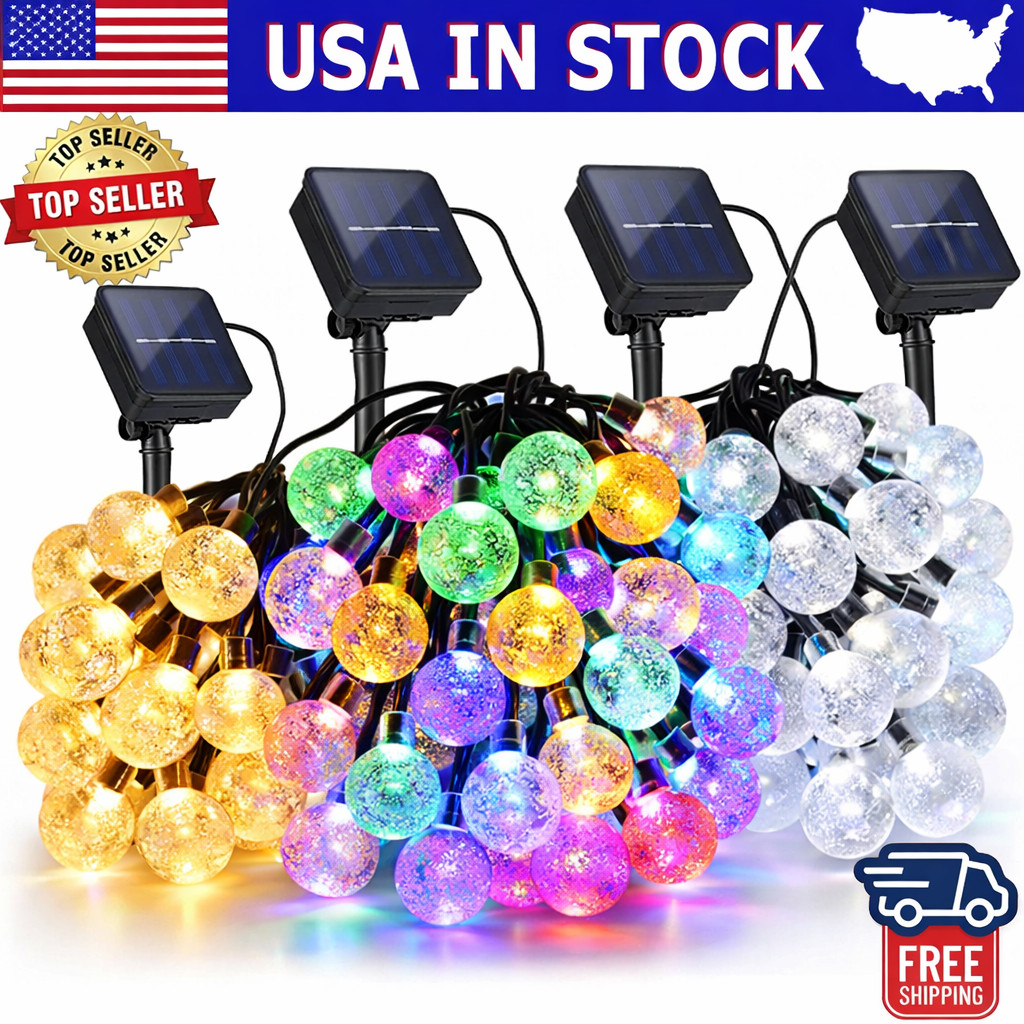 50 LED Solar String Lights Patio Party Yard Garden Wedding Waterproof Outdoor
