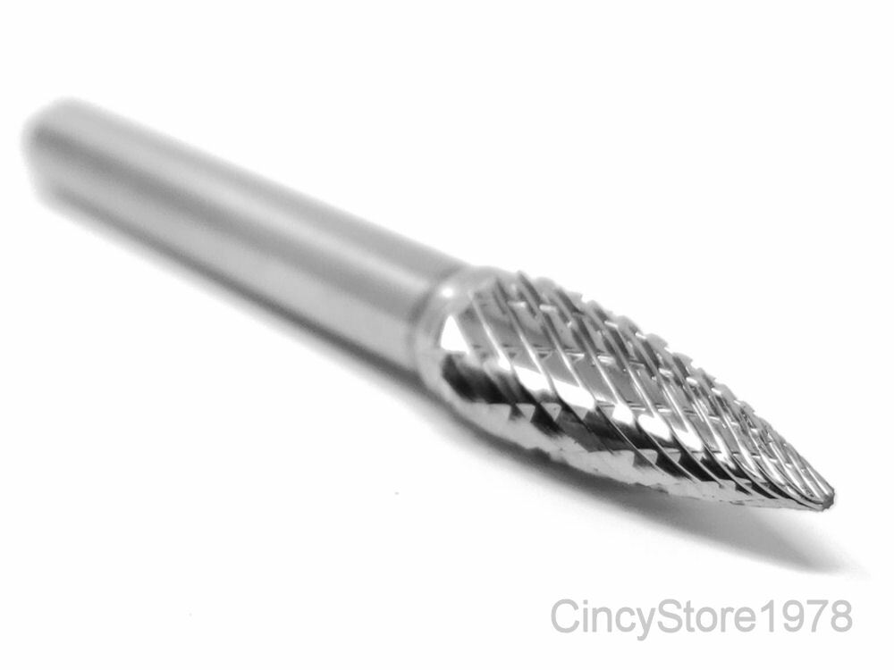 SG2D Tree Shape Tungsten Carbide Burr Bur Cutting Tool Die Grinder Bit 1/4"