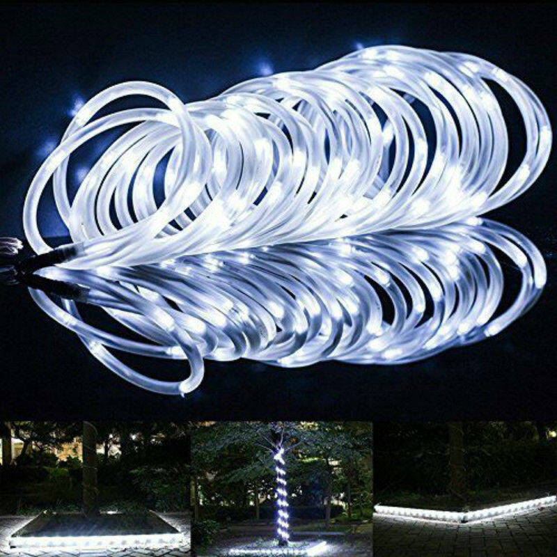 Solar Power 72FT 200LED Rope String Fairy Lights Outdoor Garden Patio Waterproof