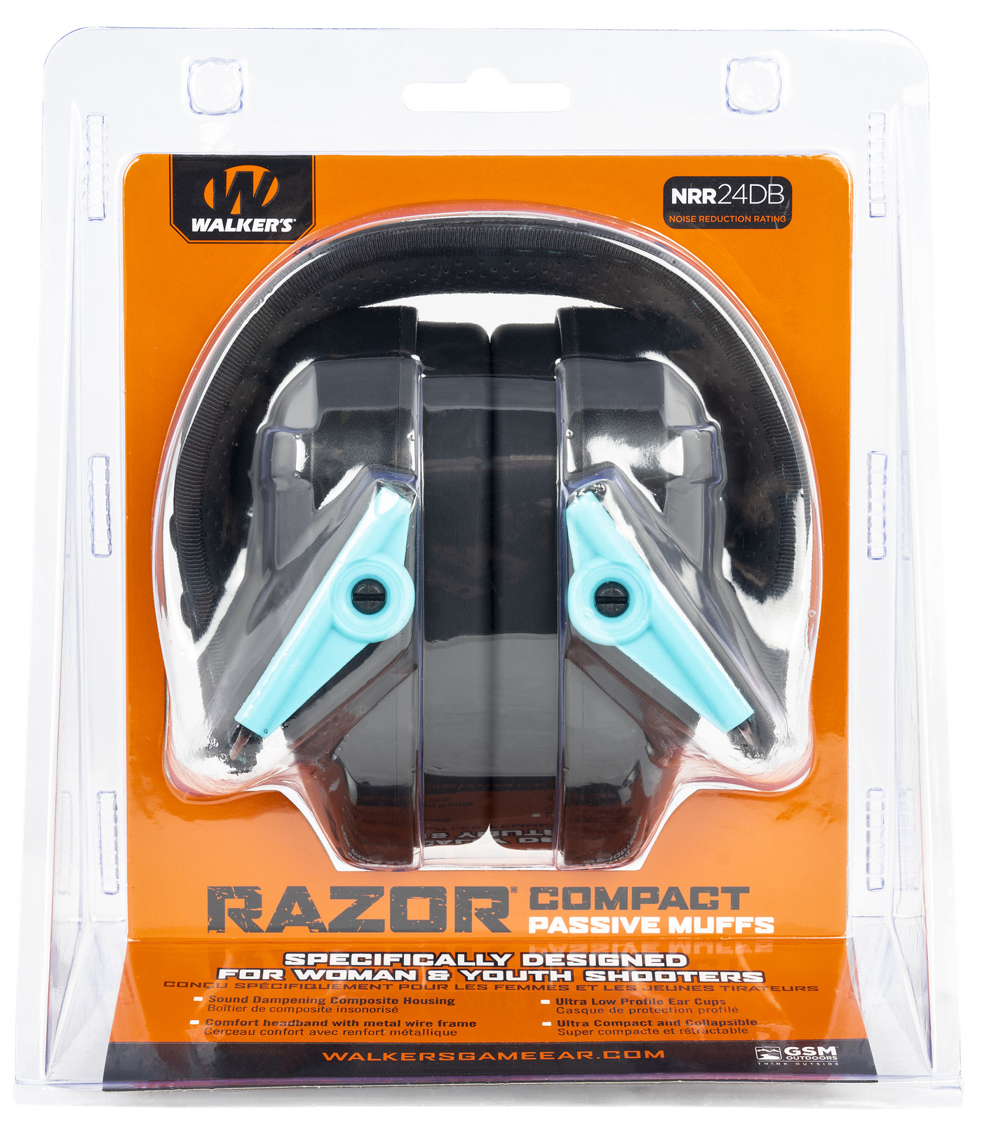 Walker's GWPCRPASTL Razor Compact Passive Muff Polymer 24 dB Over Head