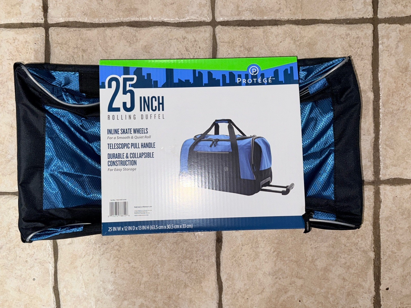 Protege 25" Tea lRolling Duffel Bag w/Telescopic Pull Handle-Ltweight-New