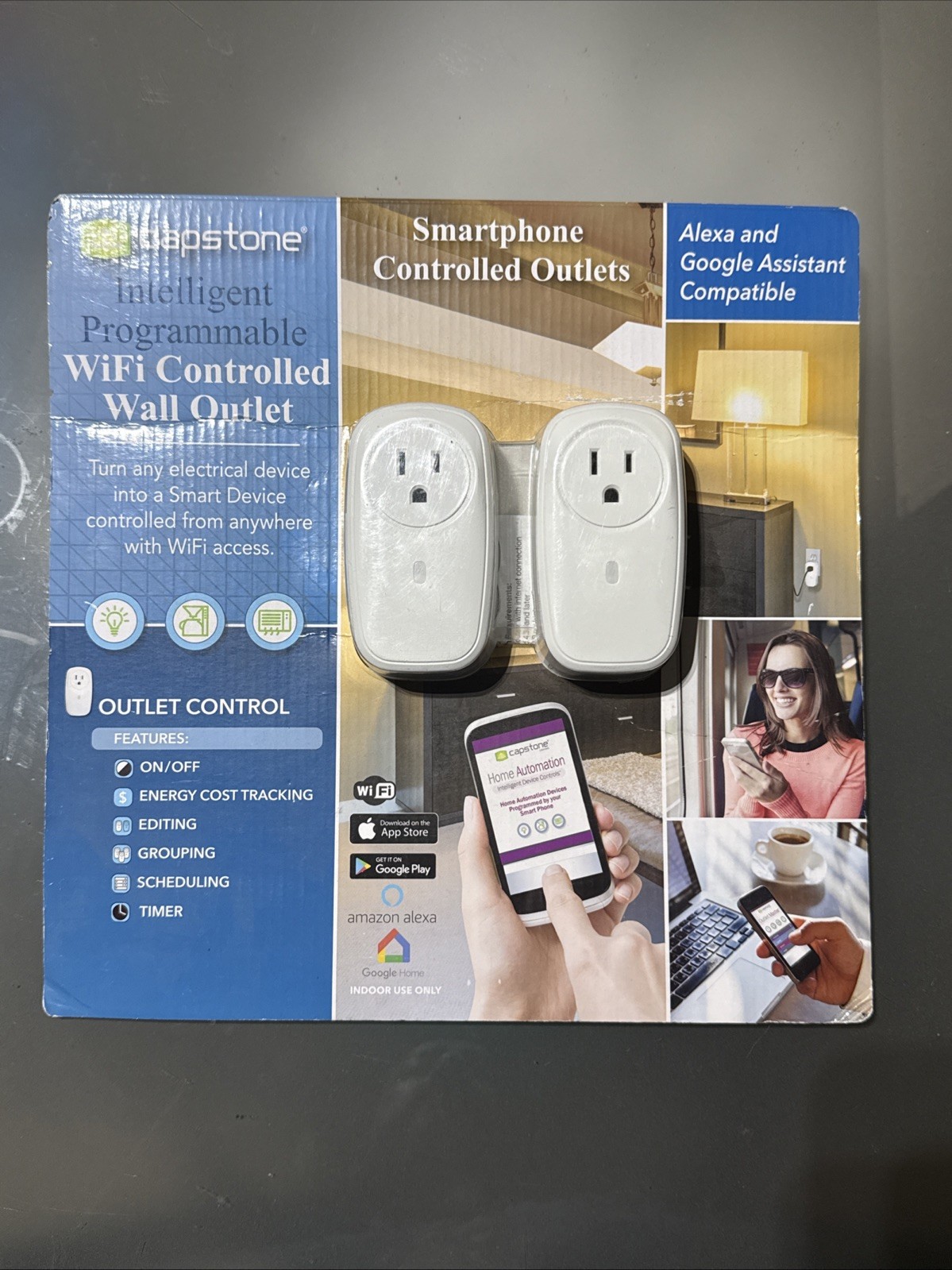 Capstone 2 pack Intelligent Programmable WiFi Wall  Outlet Alexa Compatible NEW