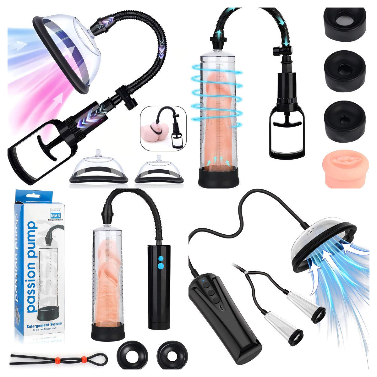 Penis Pump Masturbator for Men Pussy Pump Wonmen Vagina Pump Sex Toy for Couple
