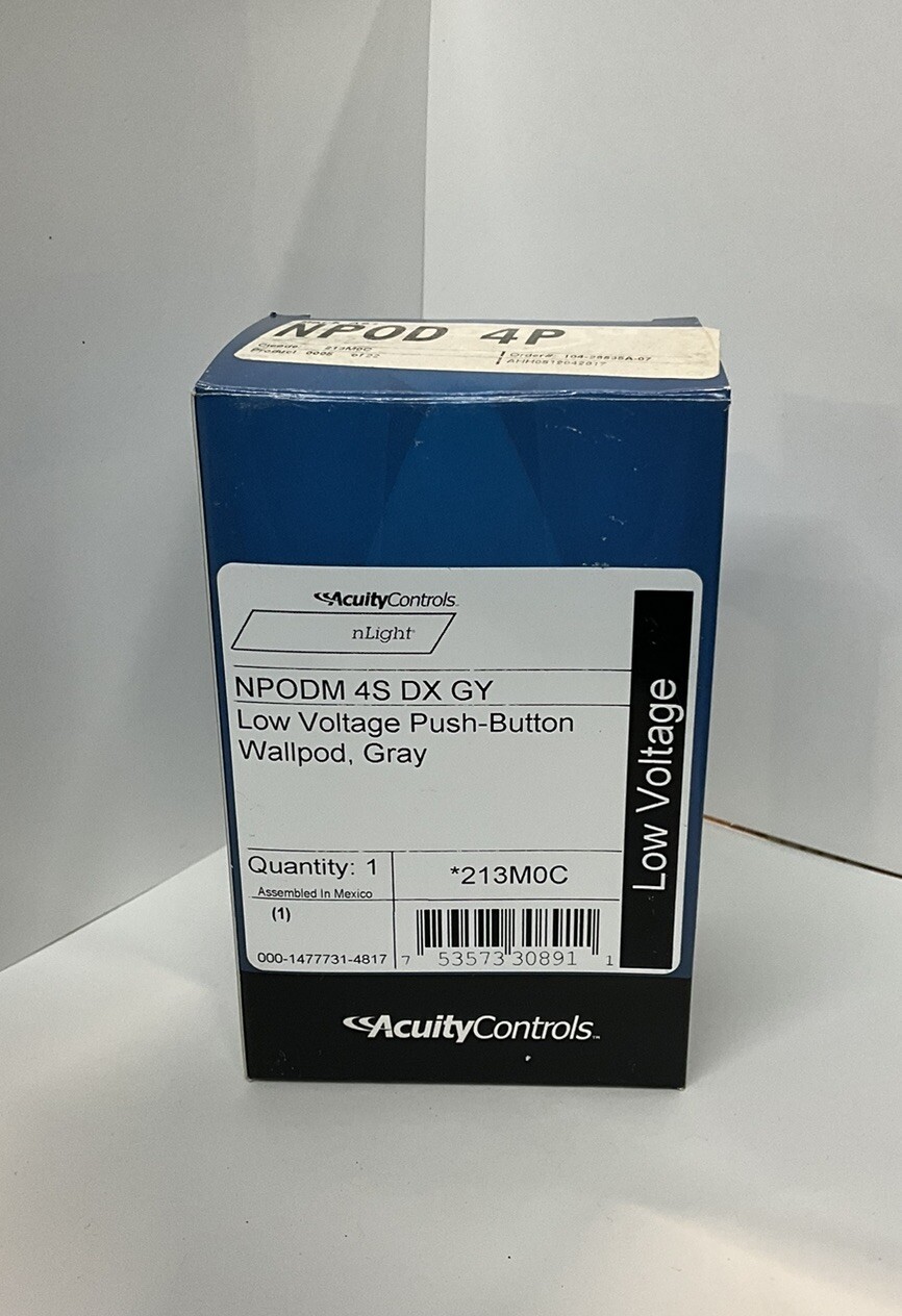Acuity/nLight NPODM 4S DX GY Low Volt Push Button Wallpod. Gray.