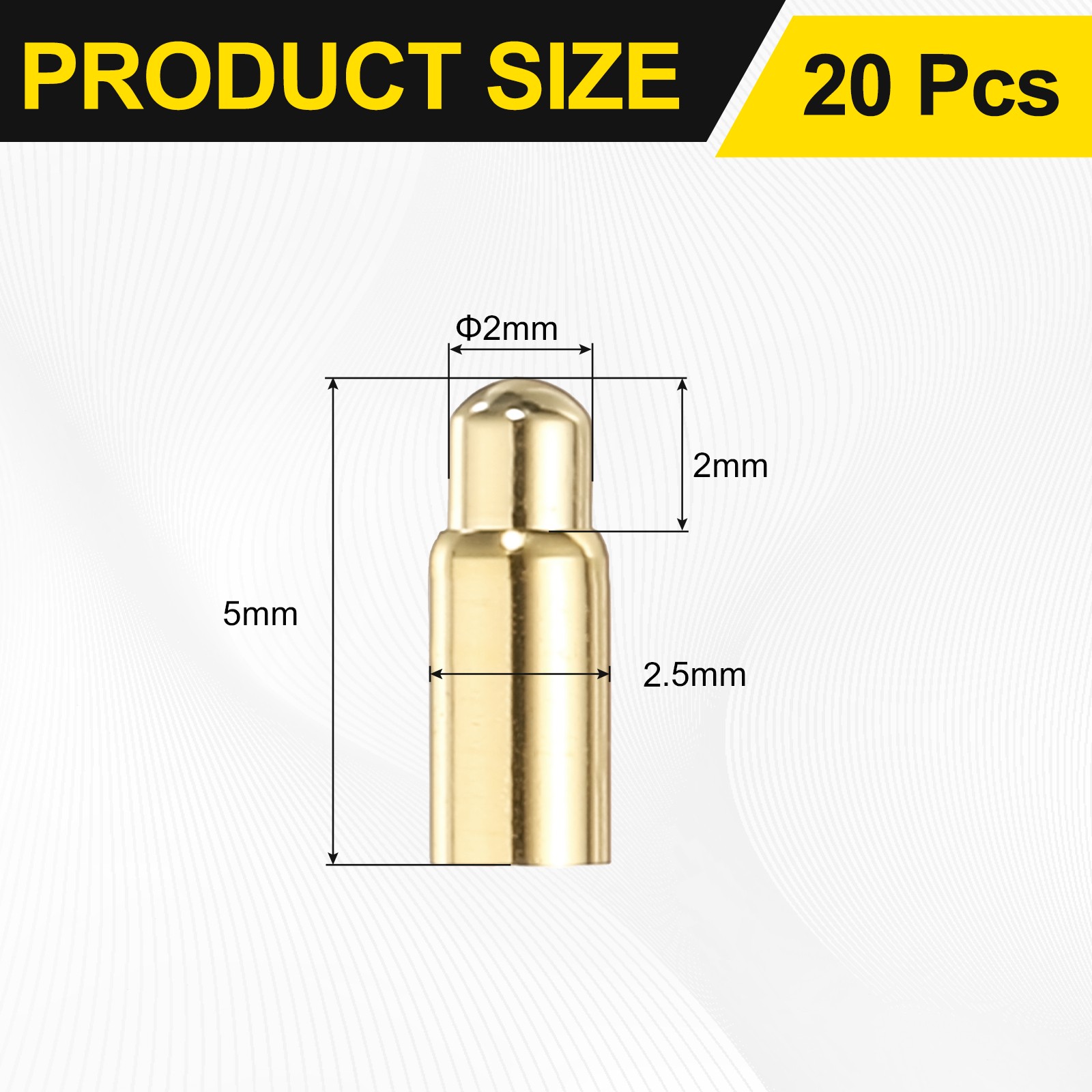 20 Pcs 5mm Spring Test Probe Pin, Gold Plated Spring Loaded Thimble Pins