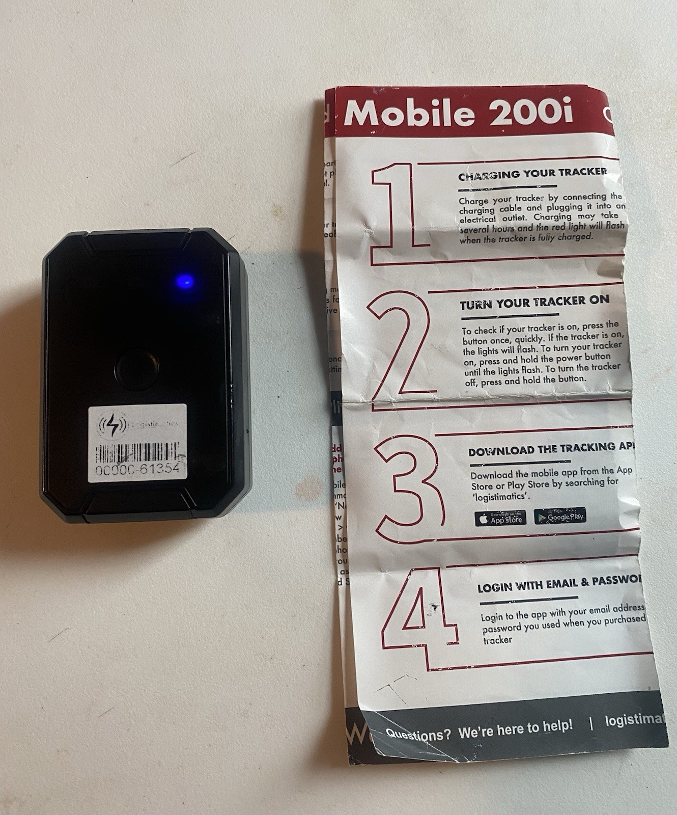Logistimatics Mobile- 200i 4G GPS Tracker with Manual, No charging cable