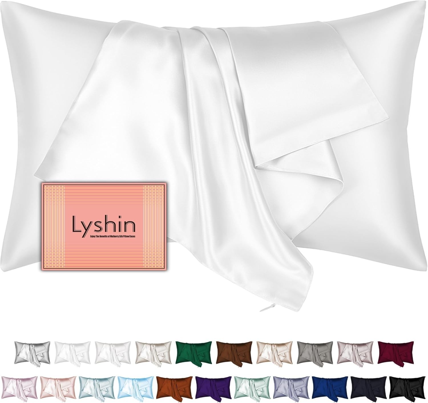 Silk Pillow Cases Standard Size W/ Hidden Zipper Mulberry Silk Pillowcase Hair &