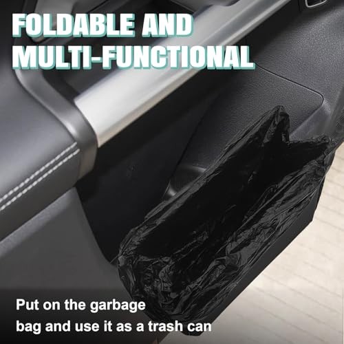 Car Trash Can, Foldable Mini Vehicle Trash Bin Garbage Organizer Holder black