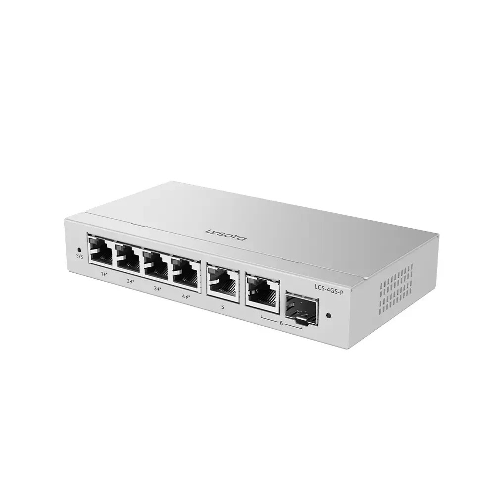 Lysora LCS-4GS-P 4-Port Gigabit Cloud Managed PoE Switch with Combo SFP Uplink