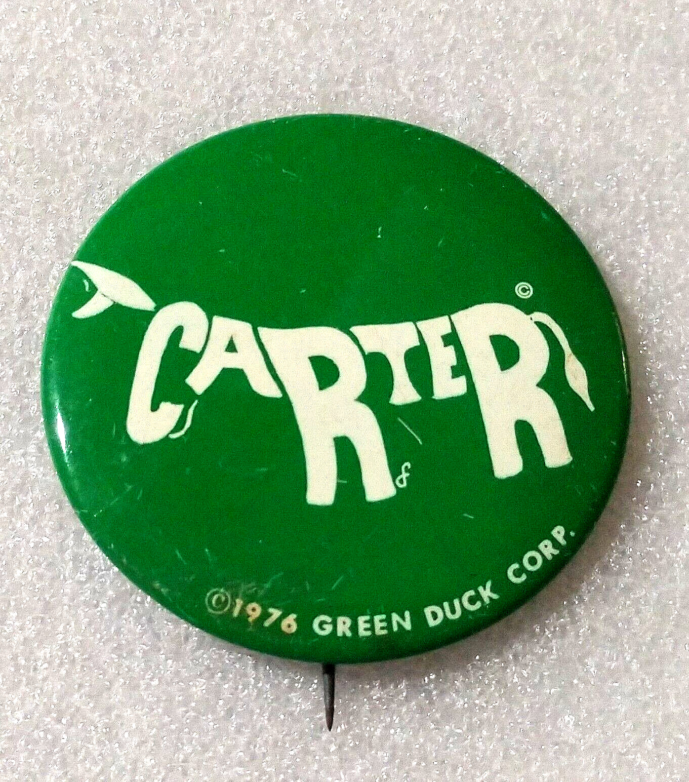 Jimmy Carter Presidential Stars Campaign Tin Litho Donkey Button Pin NOS New