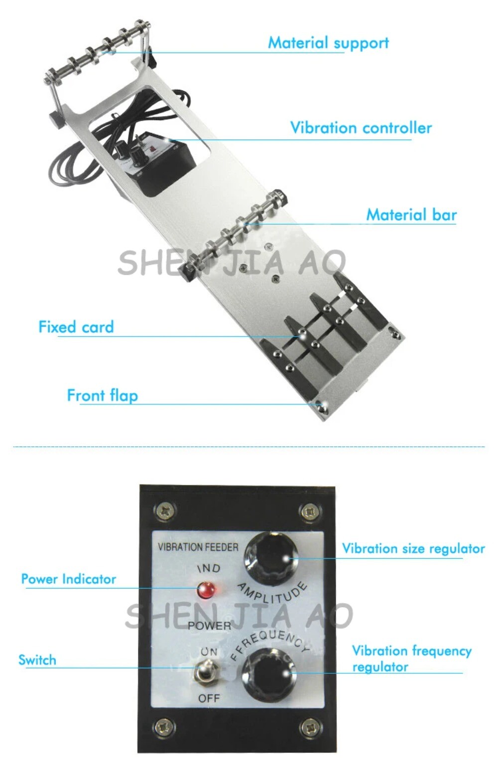 Three Tubes Vibration Feeder YV Patch Machine Vibrates Feeder Mounter Vibration