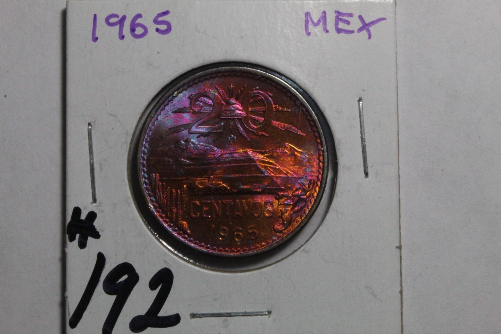 1965 Mexico 20 Centavos Crazy Tone #192