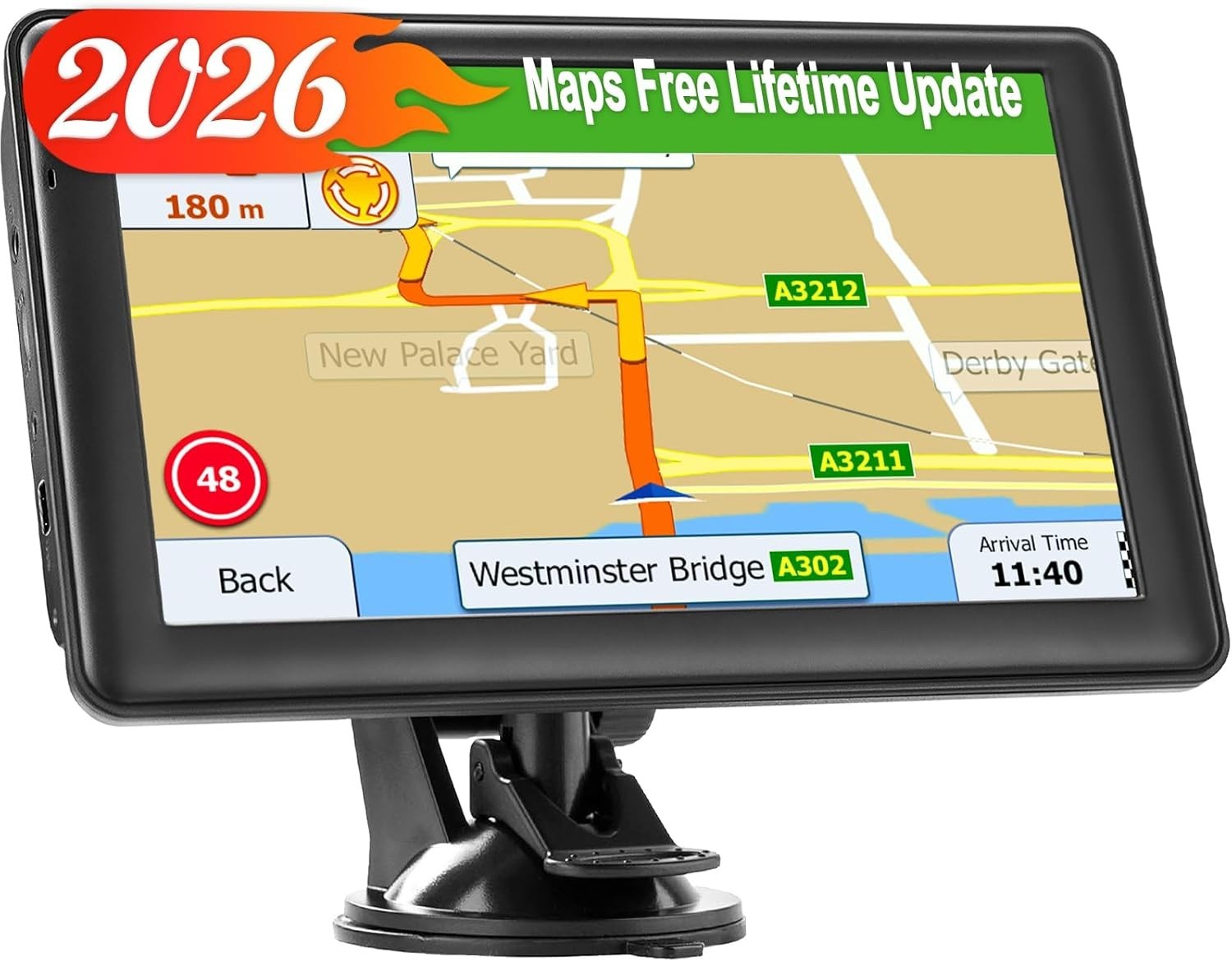 7''GPS Navigator for Truck Car with 2026 Maps Free Lifetime Updates, GPS Truck D
