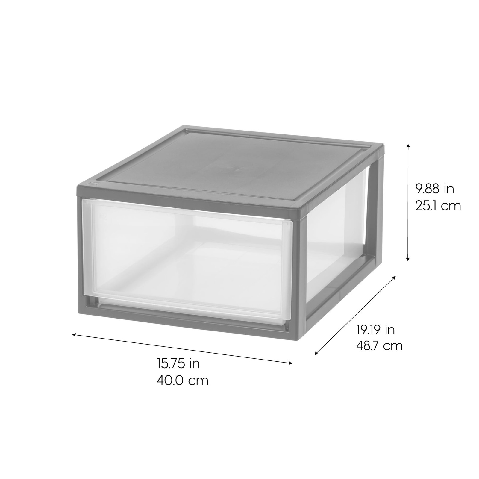 IRIS 30 Qt Large Plastic Drawers, Under Bed Storage Bins, Stackable, Modular 2Pk