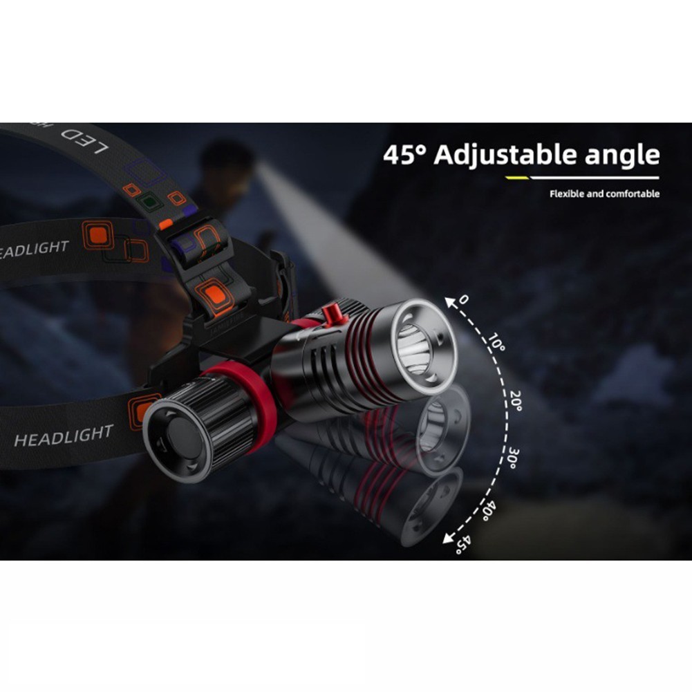 Underwater Diving Headlamp with Four Lighting Modes and Magnetic Switch Control
