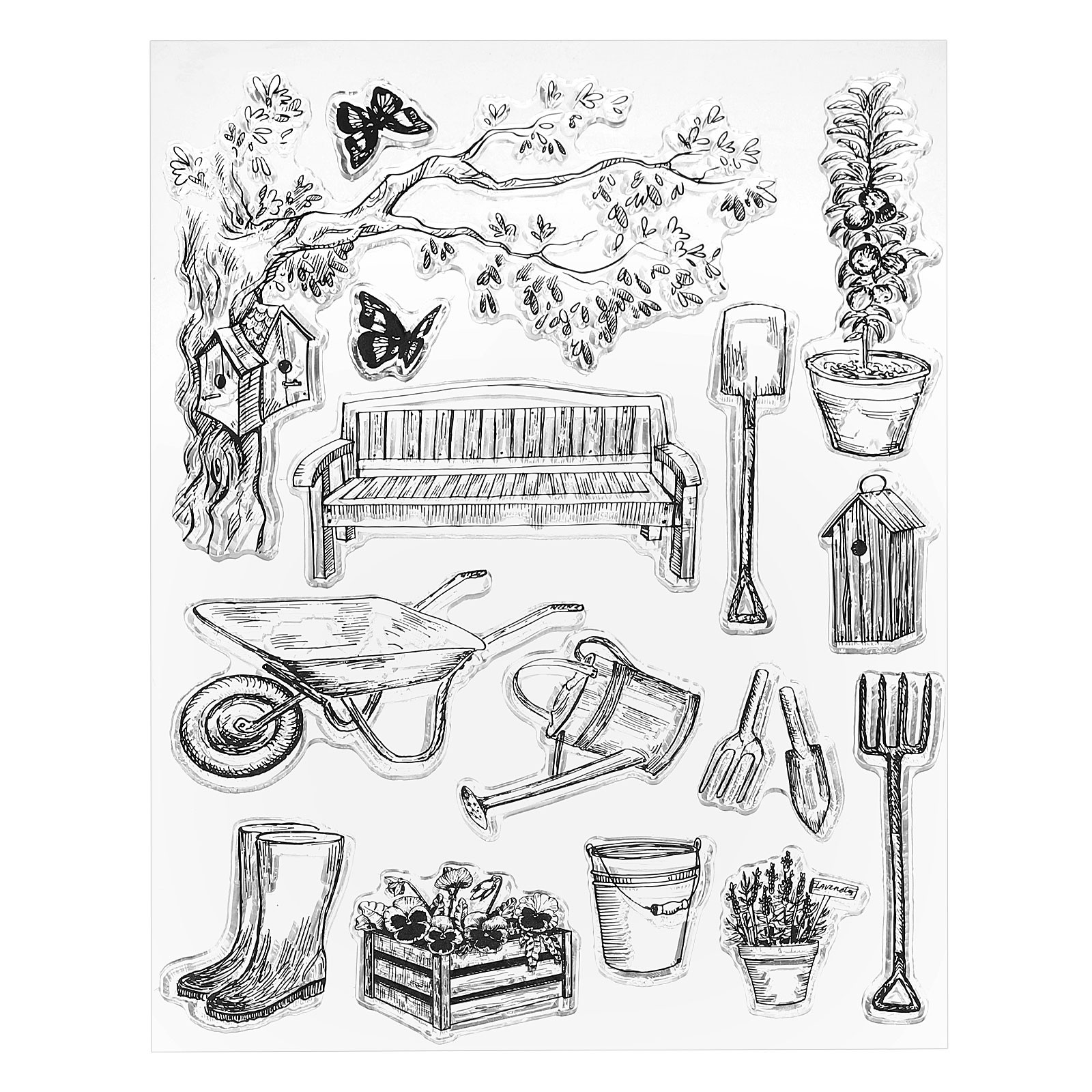 Transparent Silicone Stamps, 1 Pcs T1925 Farm Clear Stamps, Clear