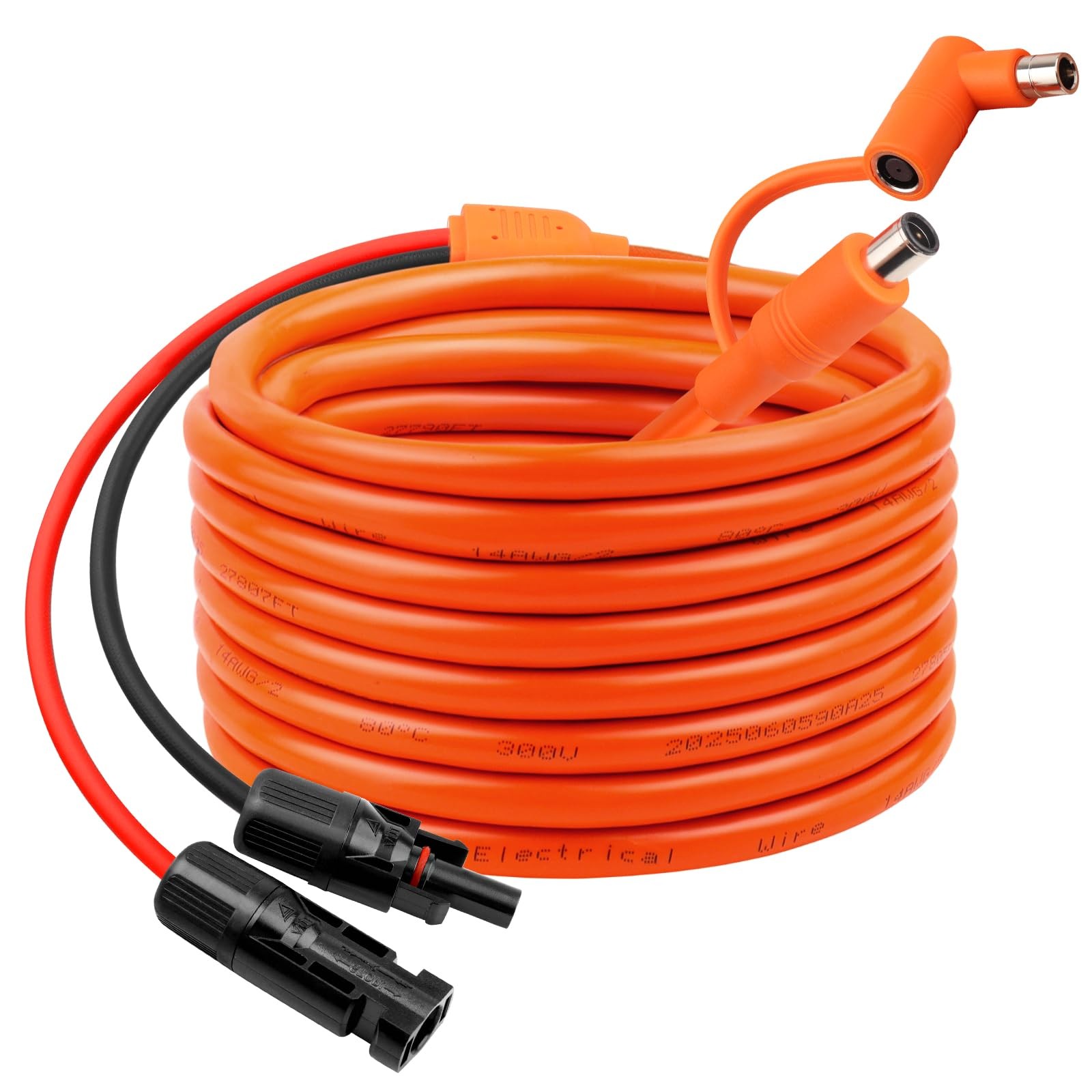 30FT Solar Panel Connectors to DC 8mm Adapter Cable, 12AWG+14AWG Solar Cable ...