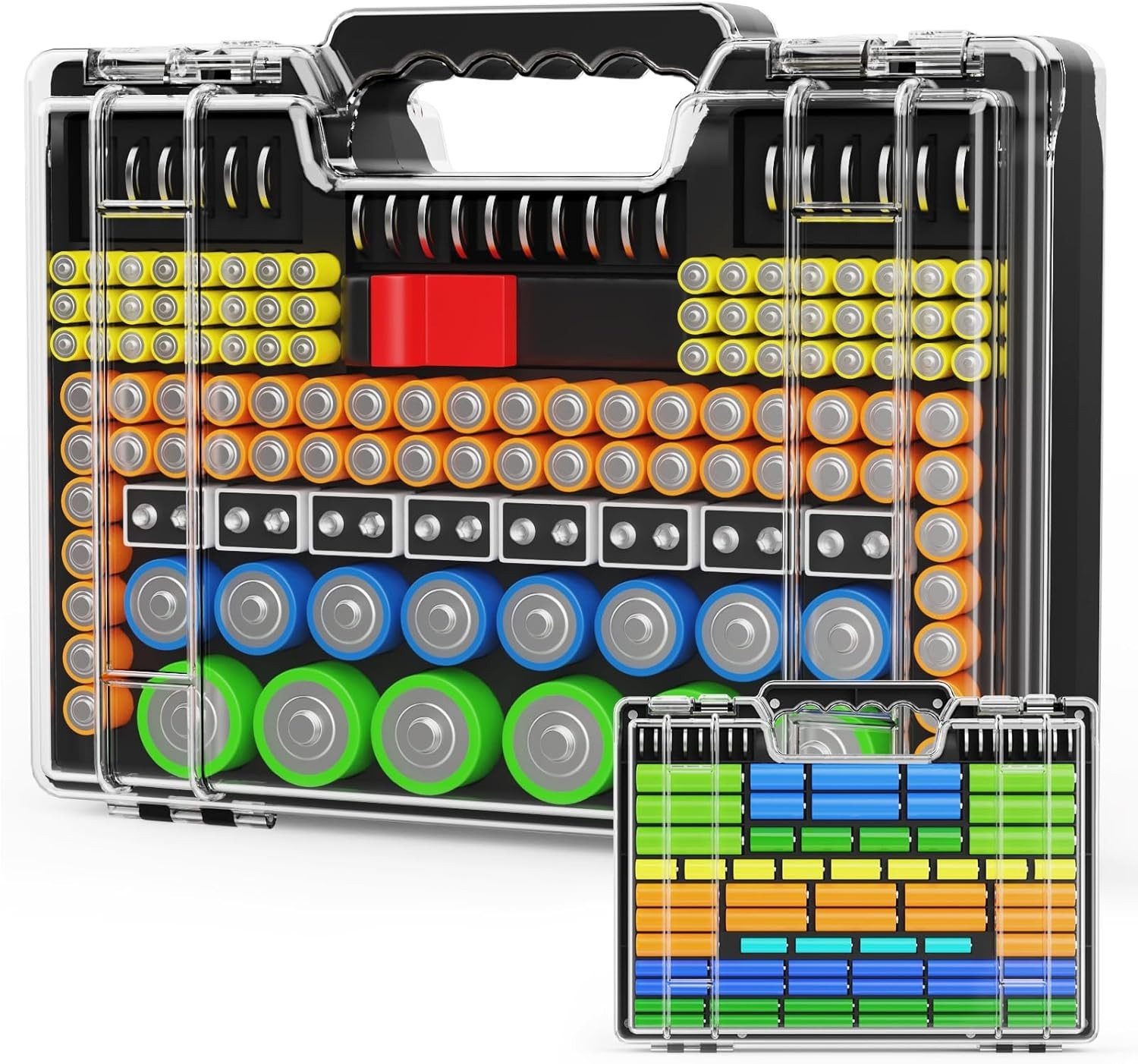 Versatile Battery Storage Organizer - Holds Multiple Sizes and Includes Tester