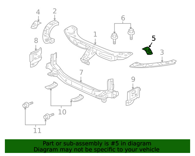 Genuine Mitsubishi Upper Tie Bar Bracket 5220B421