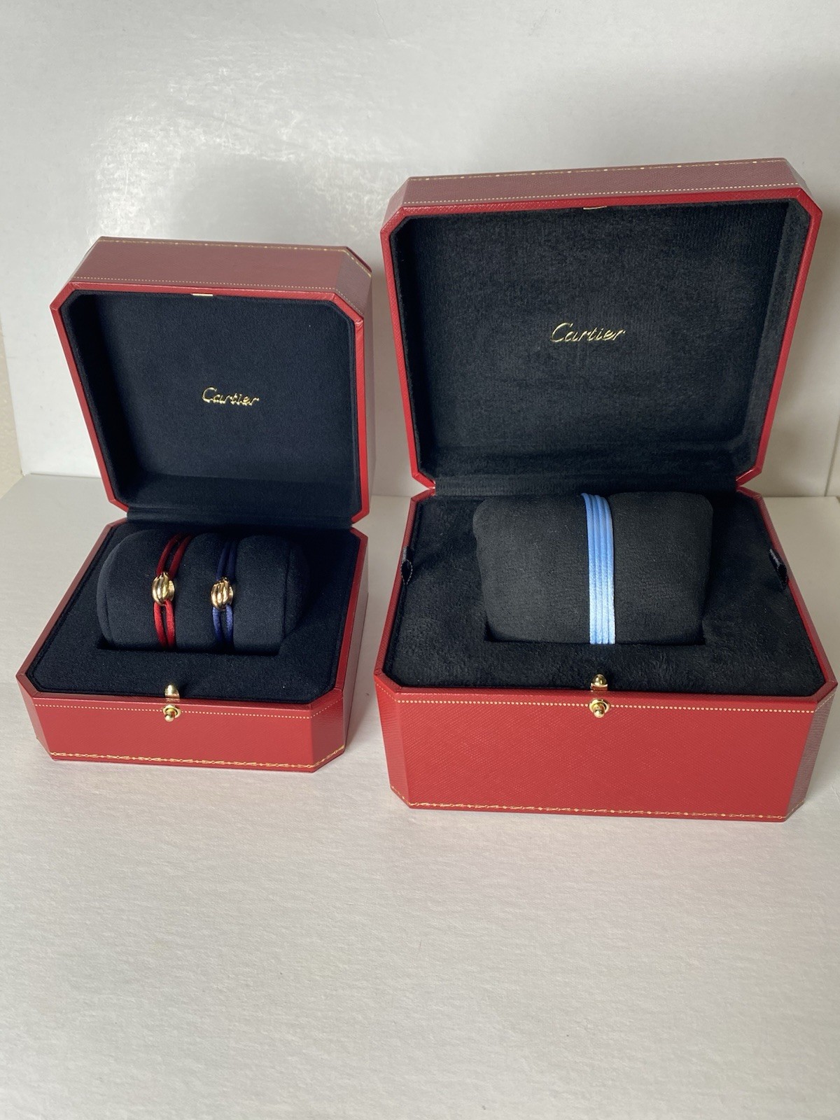 Cartier Silk Cord Light Blue 90cm Authentic, Jewelry Box & Ring NOT included.
