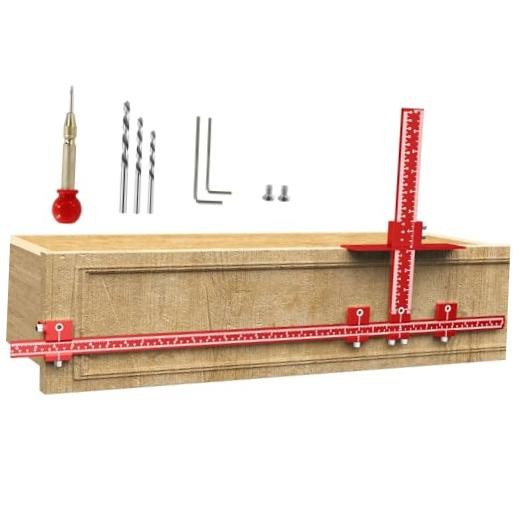 Extended Cabinet Hardware Jig Kit, 32-inch & 16-inch Detachable MAX Large Red