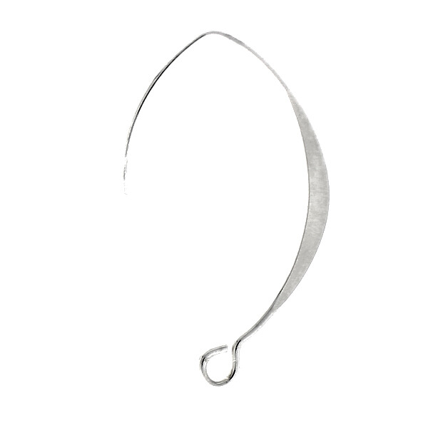 10 Piece - Modern Almond Hook Earwire, Sterling Silver, Tall French Wire, SS1120