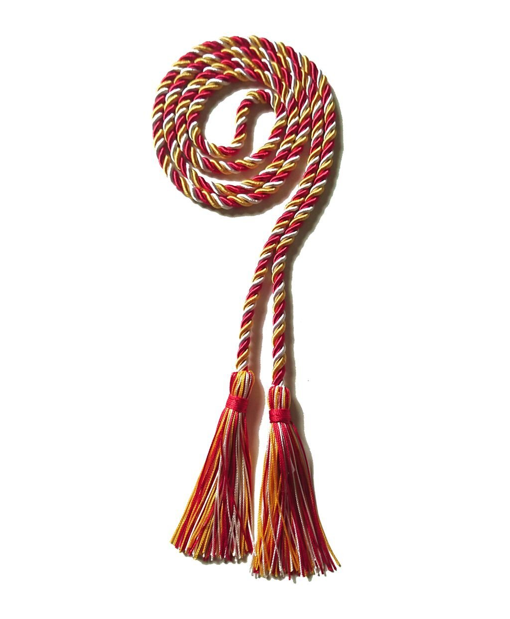 Graduation Honor Cord Three-Color Braided White Red Gold for Ceremonies