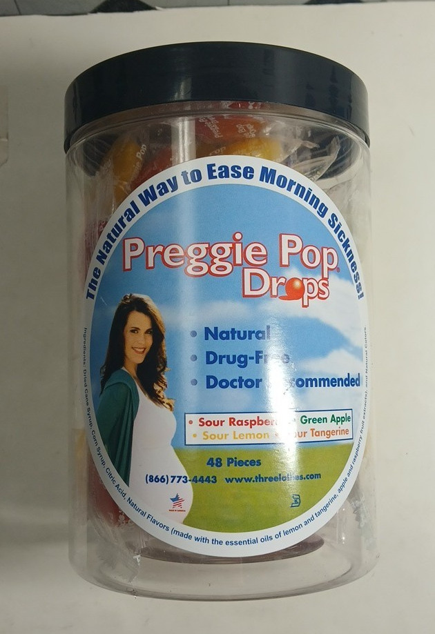 Preggie Pop Drops For Morning Sickness  Assorted Sour Flavors 48 Pieces 03/27