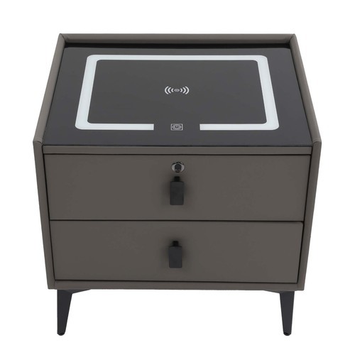 Bluetooth Speaker Smart Bedside Table with USB & Wireless Charging Light