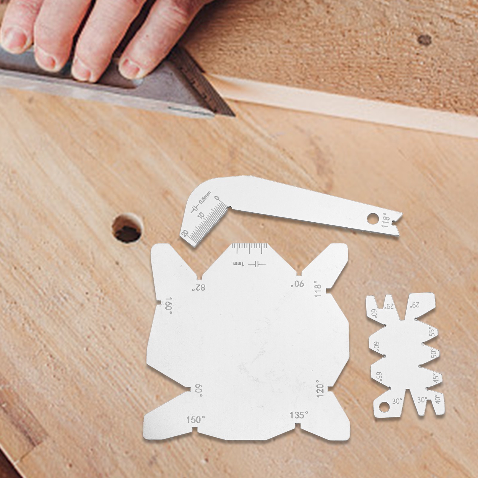 Efficient Angle Gauging Tool Set of 3 for Drilling and Sharpening Applications