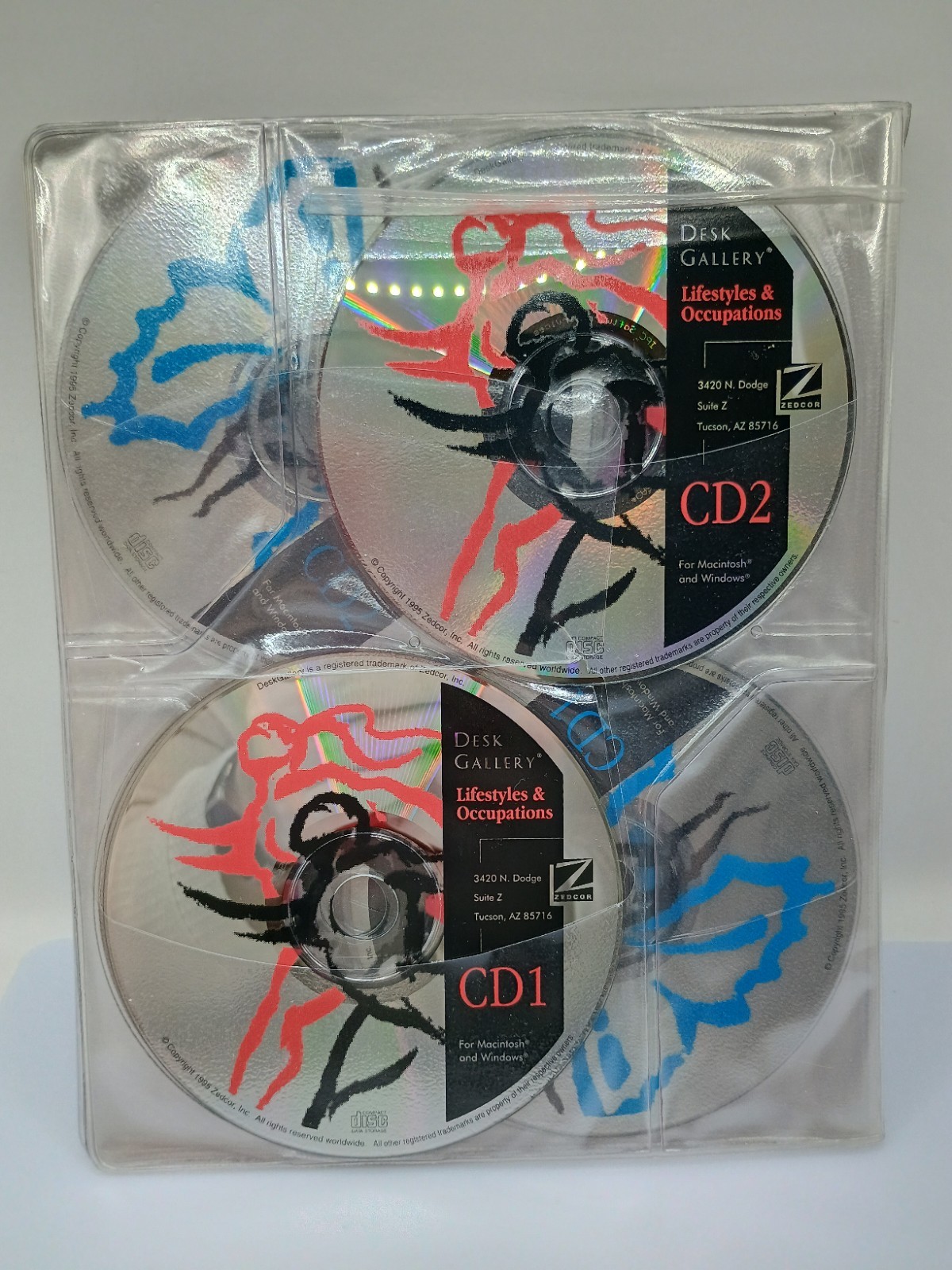 Lot of 13 Zedcor DeskGallery CDs, Mac & Windows, Complete, Nice, Binder