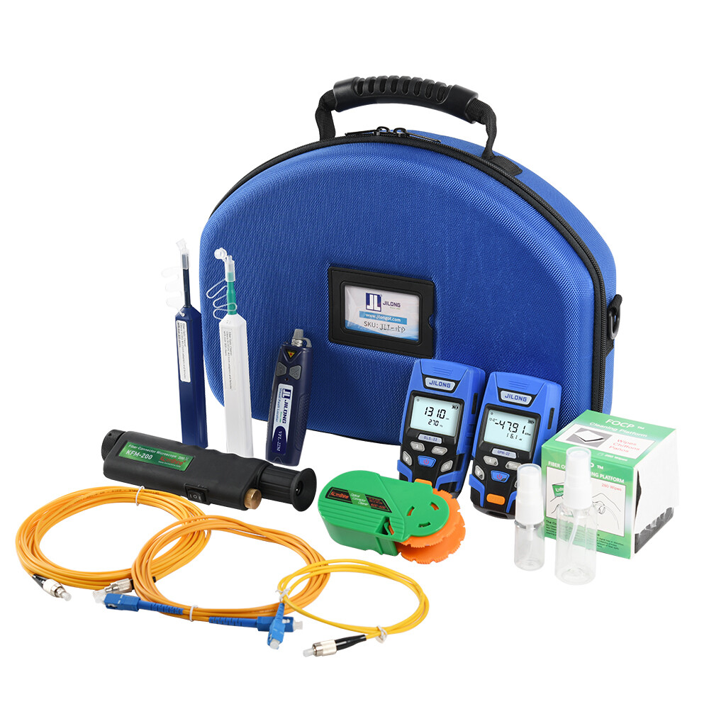 High End FTTH Optical Fiber Test Tool Kit Include OPM, OLS,VFL,Fiber Microscope
