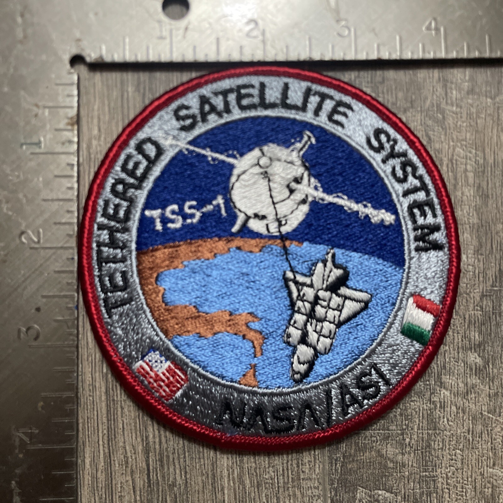TETHERED SATELLITE SYSTEM TSS-1- NASA-ASI SHUTTLE SPACE Mission PATCH B1