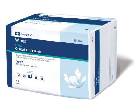 Wings Ultra Quilted Adult Briefs Large 45'' to 58'' - Case of 72