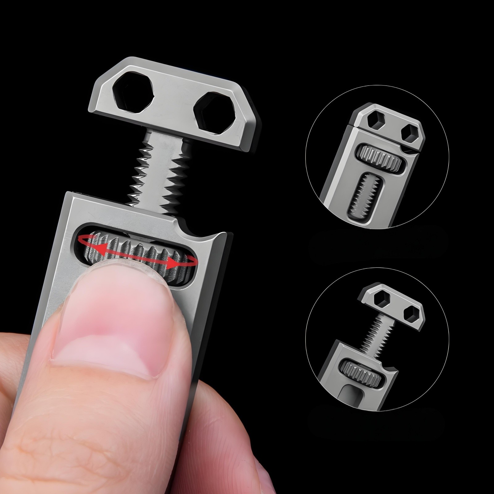 Titanium Alloy Mini Multi Tool Screwdriver Adjustable Wrench Keychain EDC