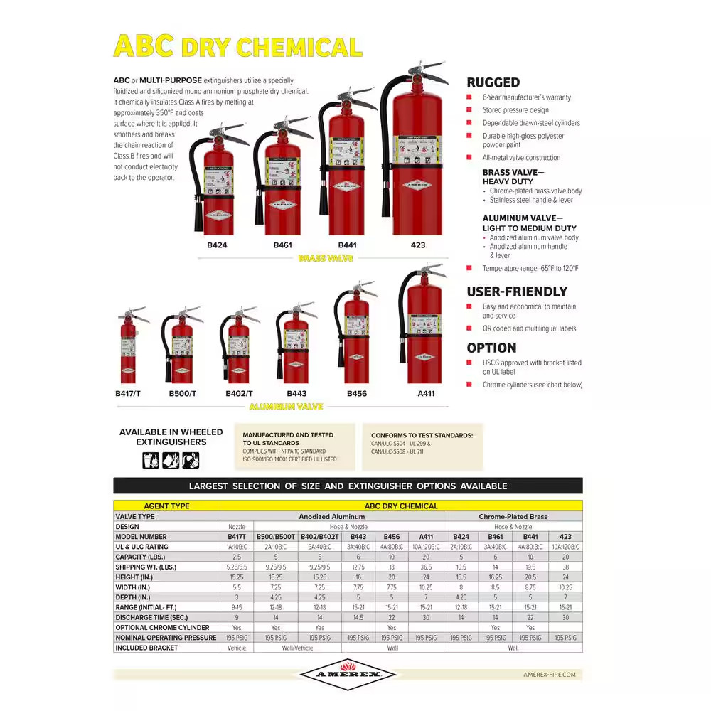 1-A:10-B:C 2.5 Lbs. ABC Dry Chemical Fire Extinguisher