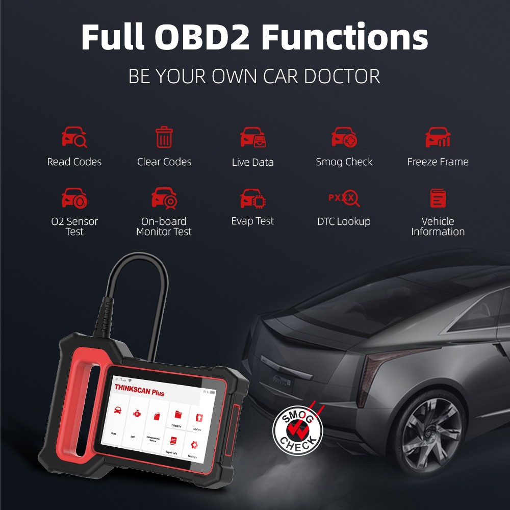 ThinkScan Plus S7 Full OBD2 Scanner Engine, TCM, BCM, AC & IC Auto Diagnostics