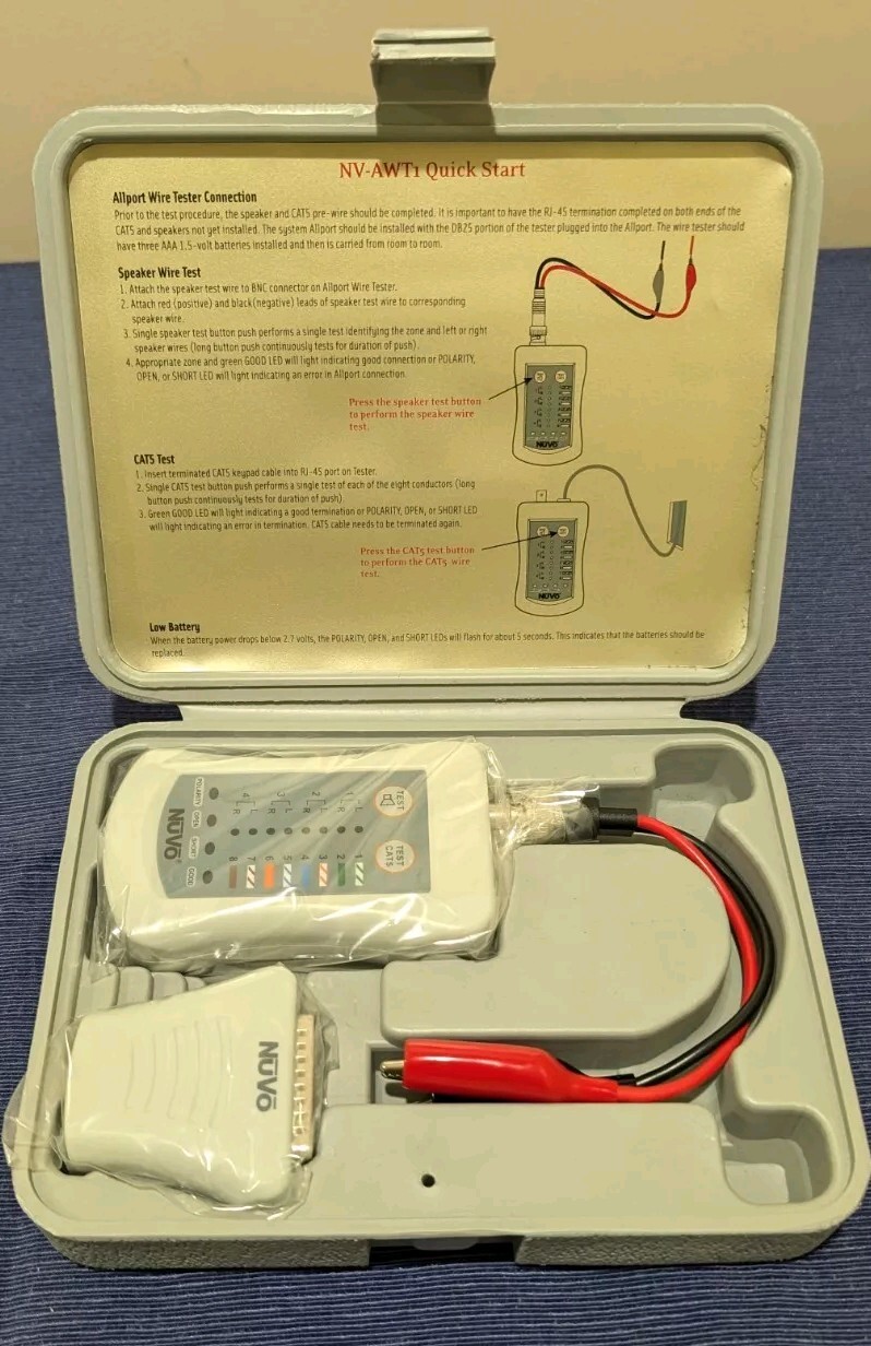 Nuvo NV-AWT1 Allport CAT-5 and Speaker Wire Tester- Great Price!