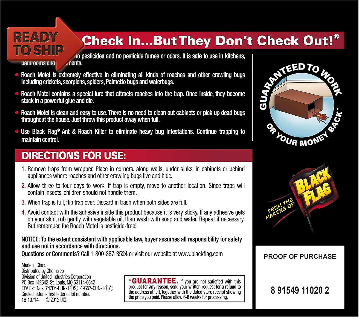 Black Flag 11020 511086 Roach Motel Insect Trap, 2 Count