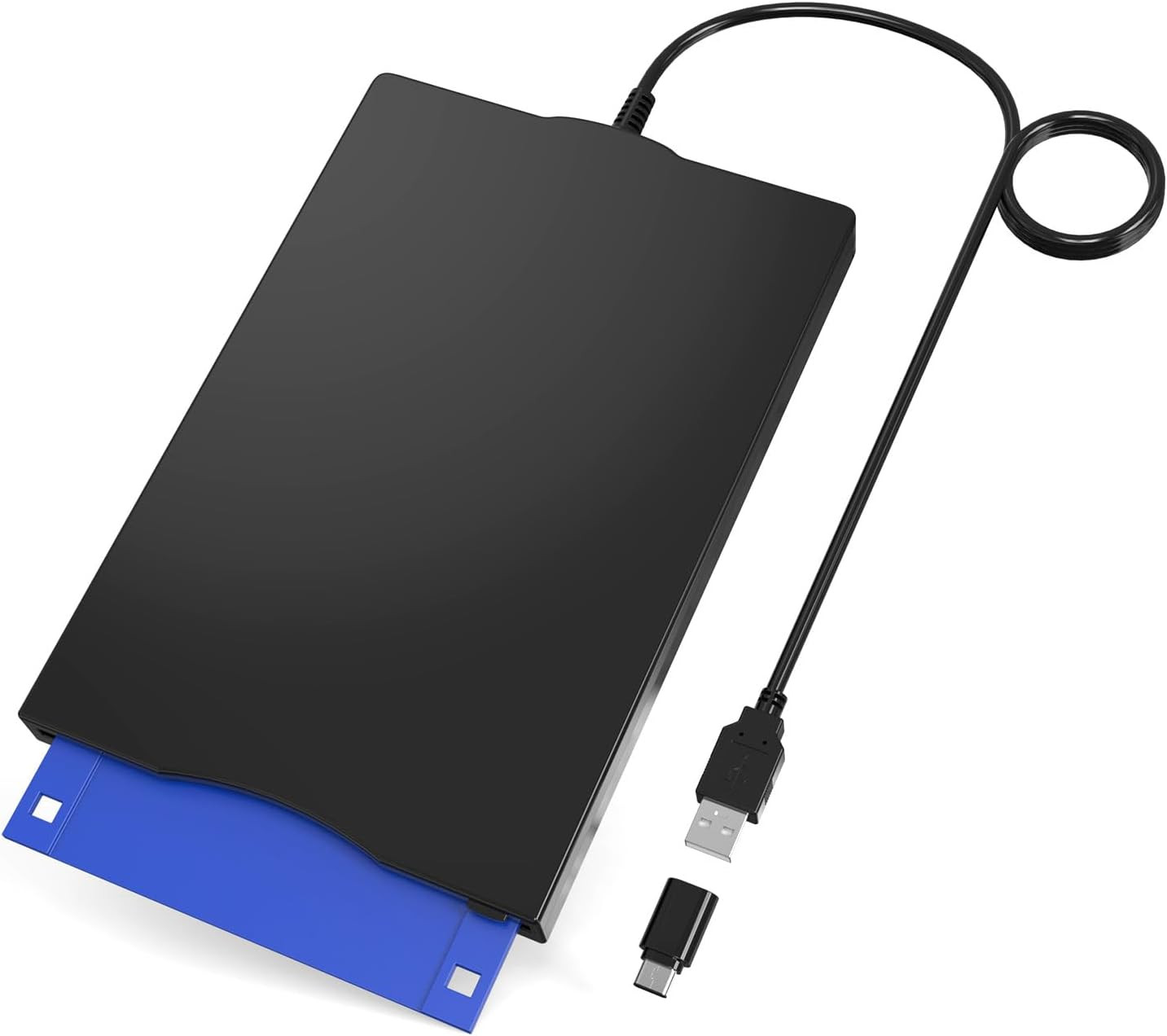 USB 3.5-Inch Floppy Disk Reader - External 1.44 MB Portable FDD for PC, Plug and