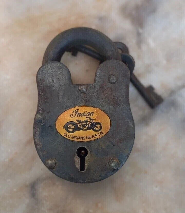 Old Padlock 5'' With Brass Logo Antique Style Working Padlock With Keys