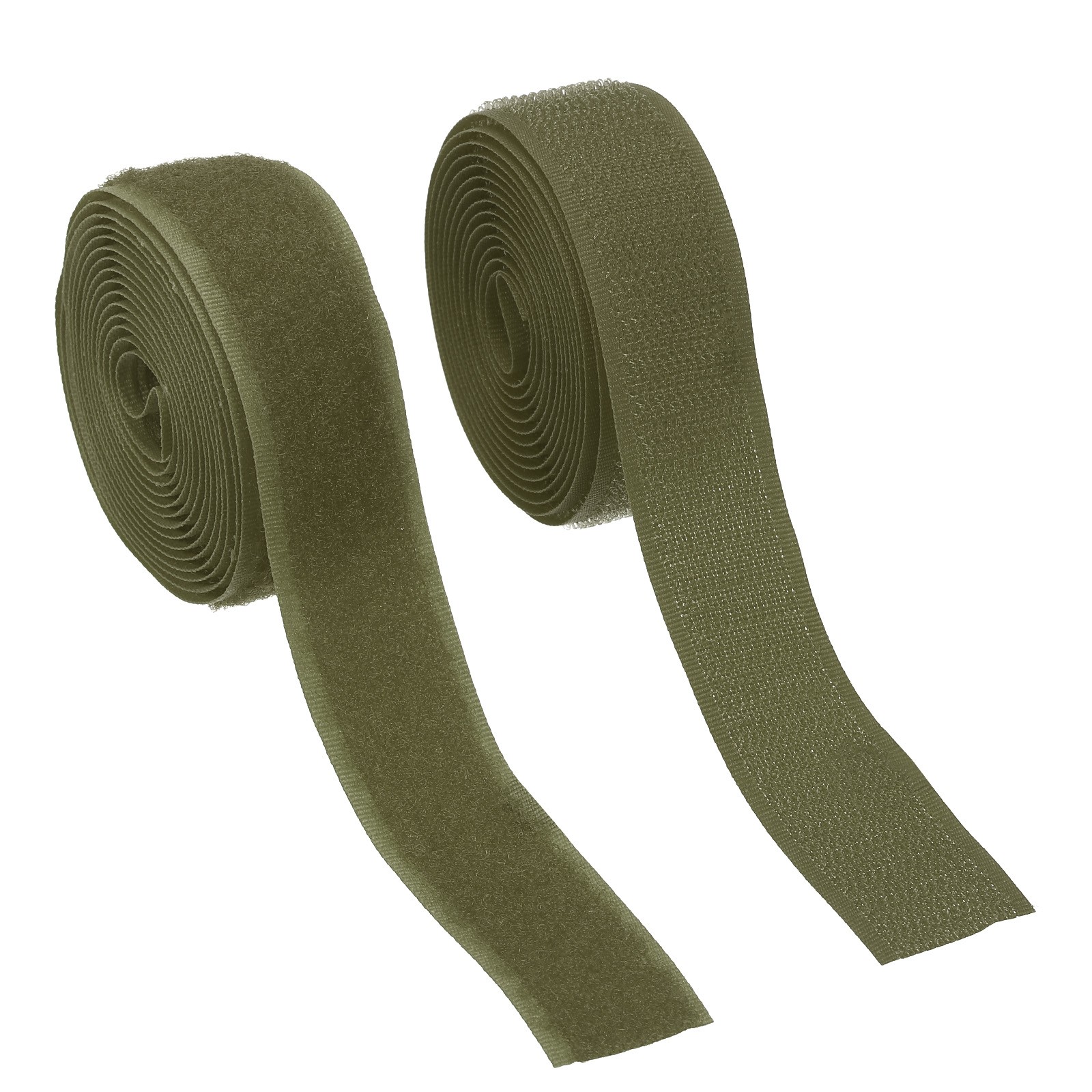 Sew on Hook and Loop Tape, 1 Inch Nylon Fastener Strips 2 Yards (Dark Green)