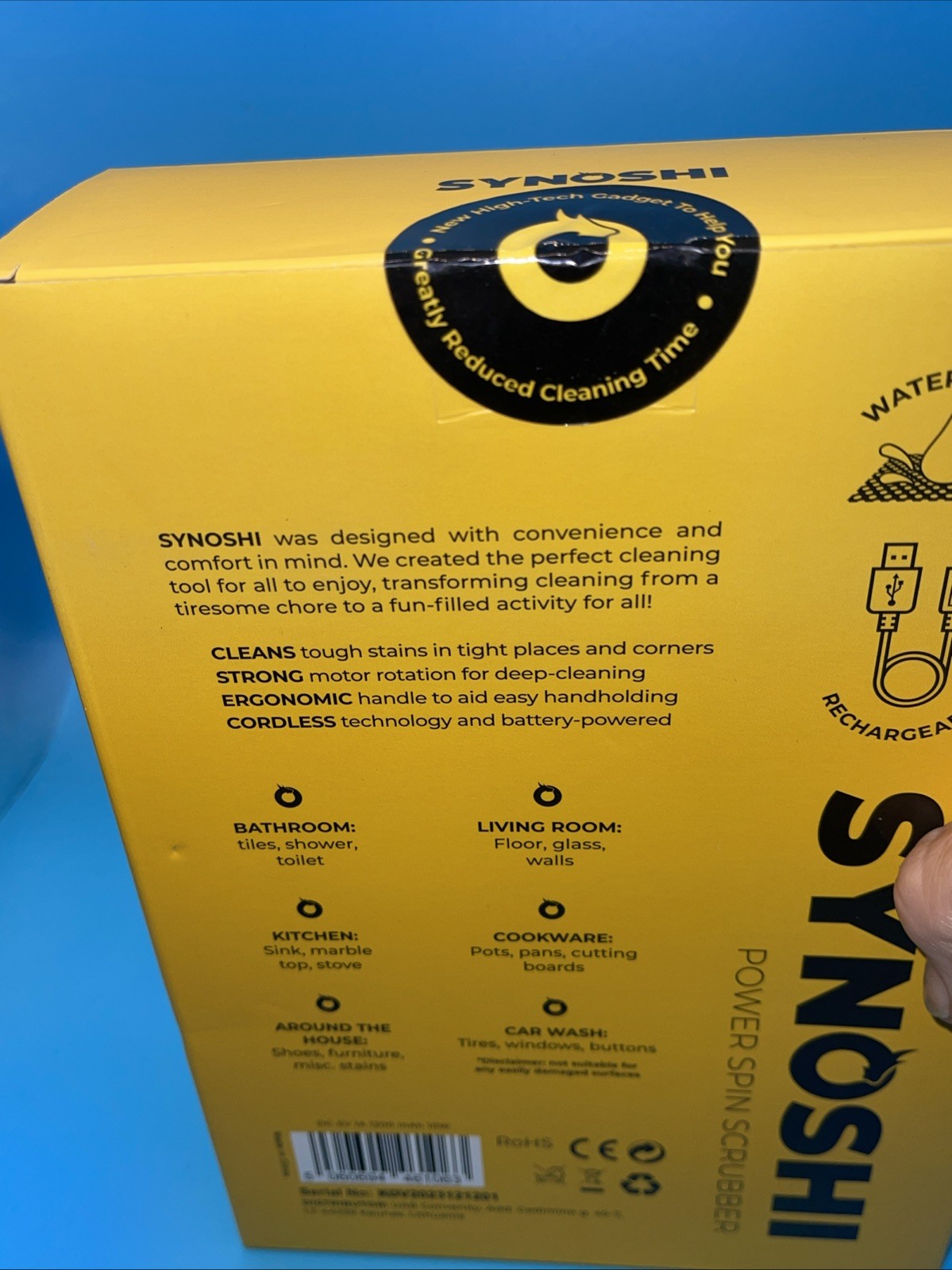Brand New Synoshi Power Spin Scrubber Cleaning Brush Sealed
